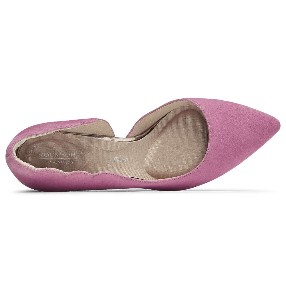 Rockport Hæler Sko Dame Rosa - Total Motion 75Mm Scalloped Dorsay - RWVT16542